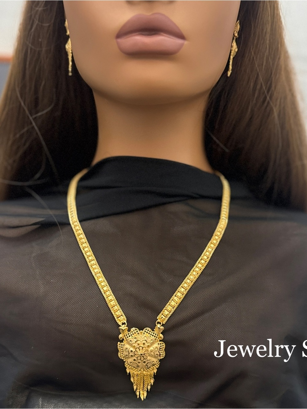 24k Dubai Gold Plated Jewelry Set,  Pendant Necklace set for Women, Gift for Her